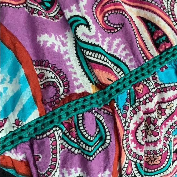 Rain and rainbow colorful boho peasant maxi dress - Picture 8 of 8